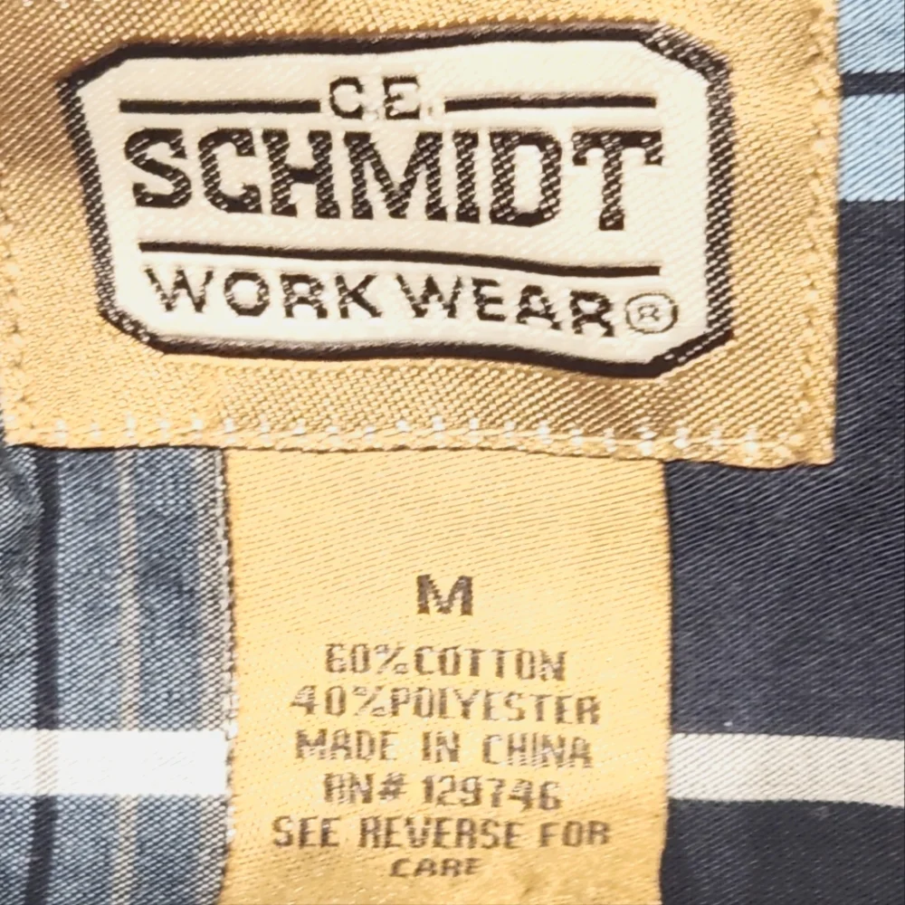 🌸 3/$25 🌸 Schmidt Work Wear Mens Plaid Short Sleeve Shirt-Size M